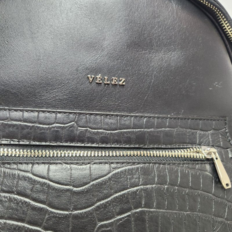 Mochila Velez Cuero Natural Floral - Tierra Negro
