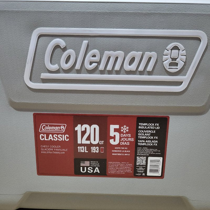 Cooler Portátil Coleman 120 QT Gris - Capacidad 113 L
