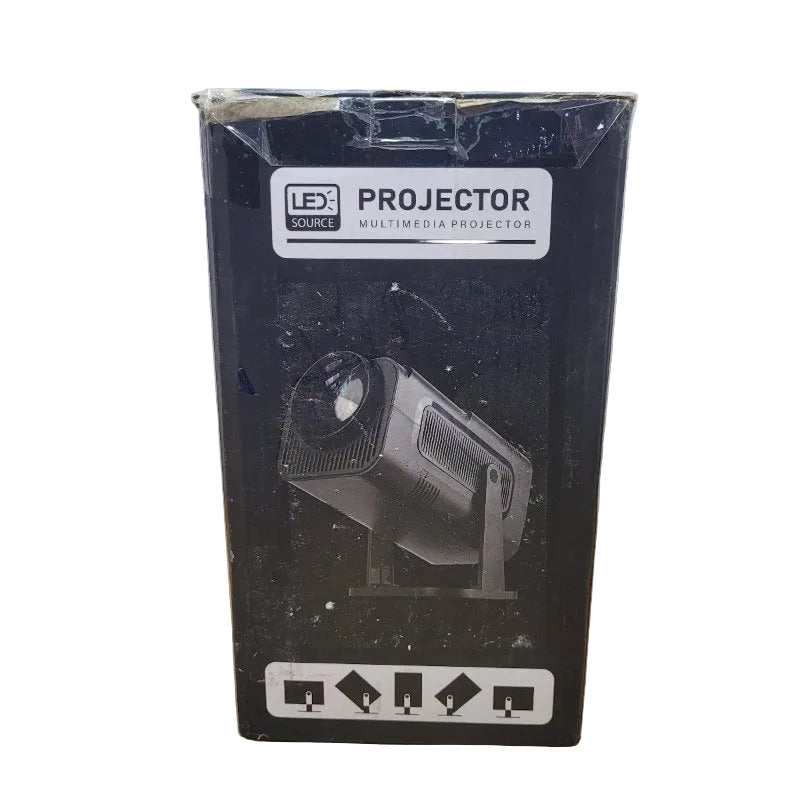 Proyector Portátil 4K HY320 con Android 11, WiFi 6, HDMI y USB – Negro