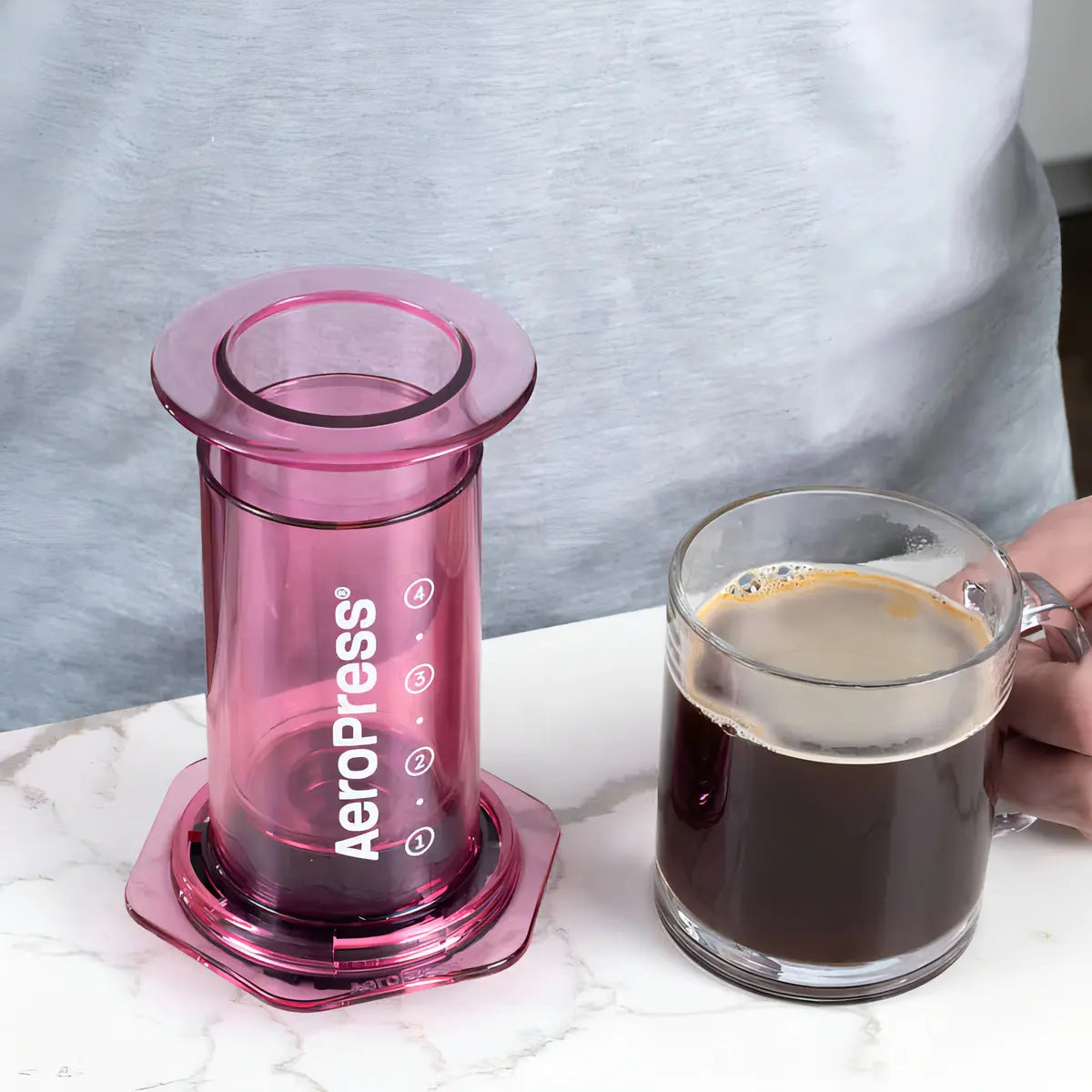 Cafetera Manual Aeropress Clear Pink