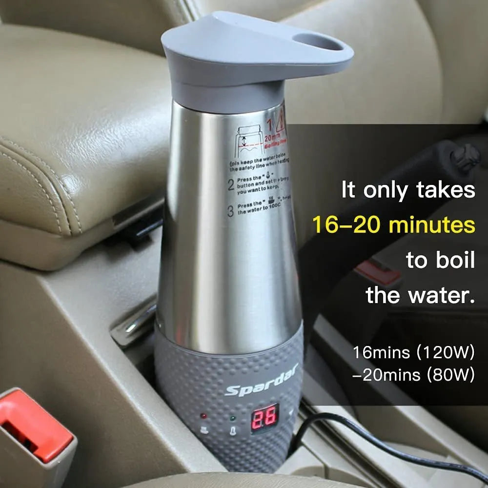 Hervidor De Viaje Para Coche, Spardar 12k8 Grey 348 ML 12v