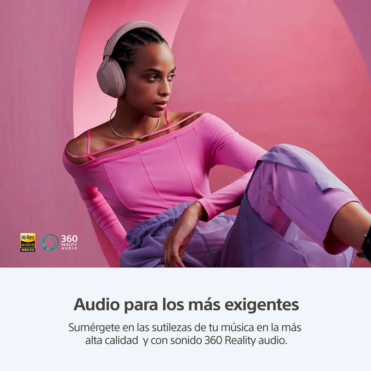 Audífonos Sony WH-1000XM5 – Smoky Pink / Rosa Foncé