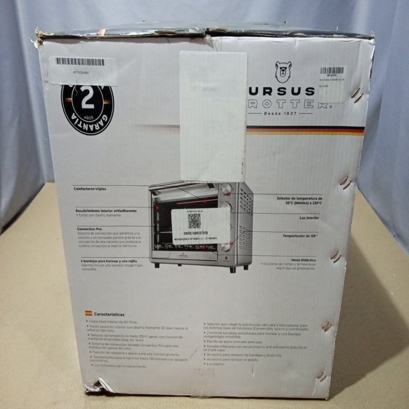 Horno Eléctrico Ursus Trotter UT-BACKOFEN PRO-I Gris 60 Litros
