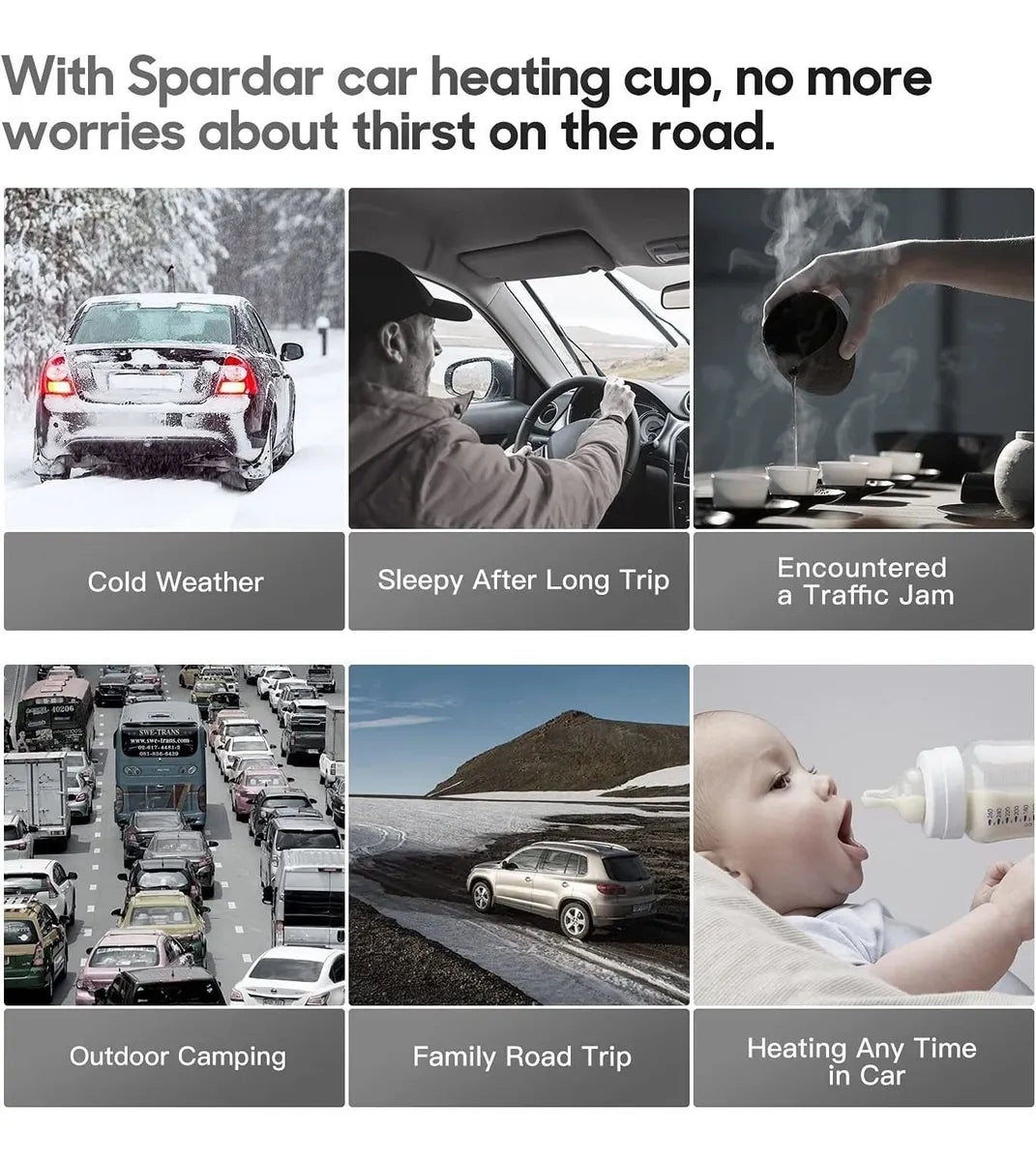 Hervidor De Viaje Para Coche, Spardar 12k8 Grey 348 ML 12v