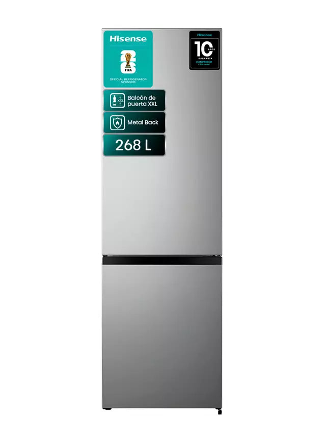 Refrigerador Hisense RB341NL 268 Litros, Plata