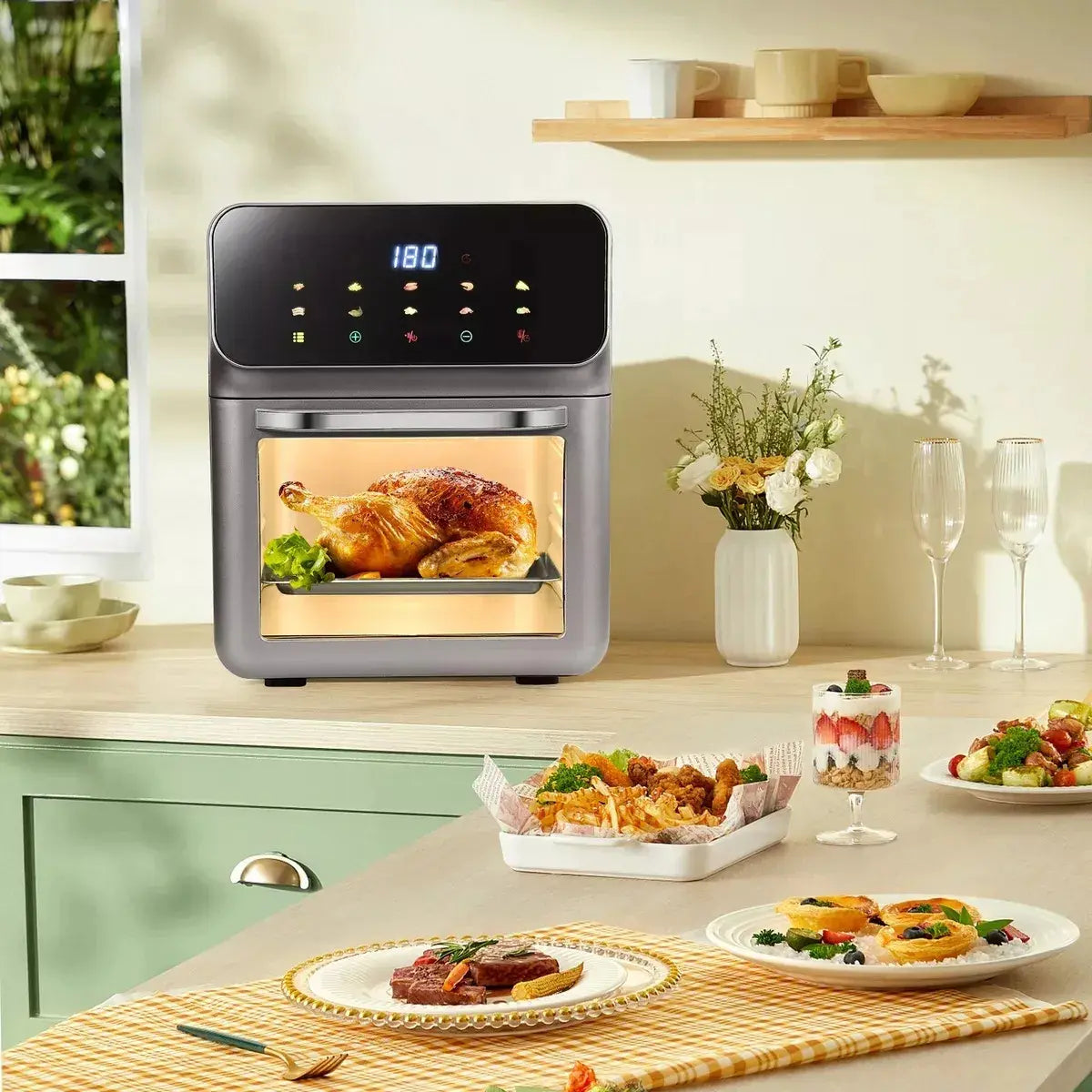 Freidora de Aire Automática Multifuncional Air Fryer FD-1015B Negro