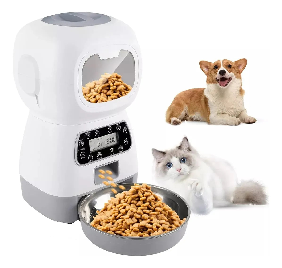 Dispensador Automatico Para Mascotas Blanco