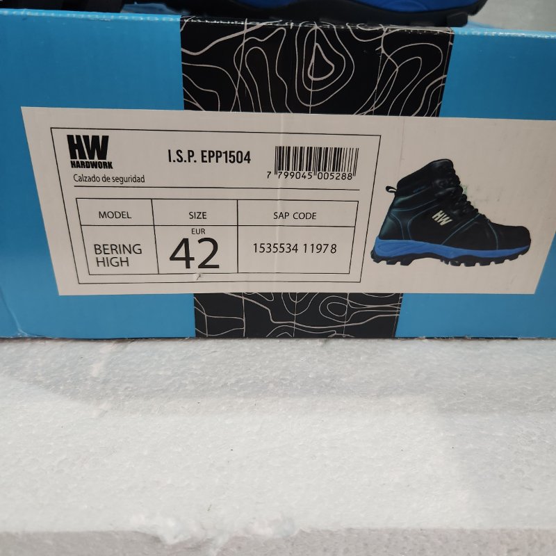 Botín de Seguridad Hardwork Bering High Negro Talla 42 para Hombre