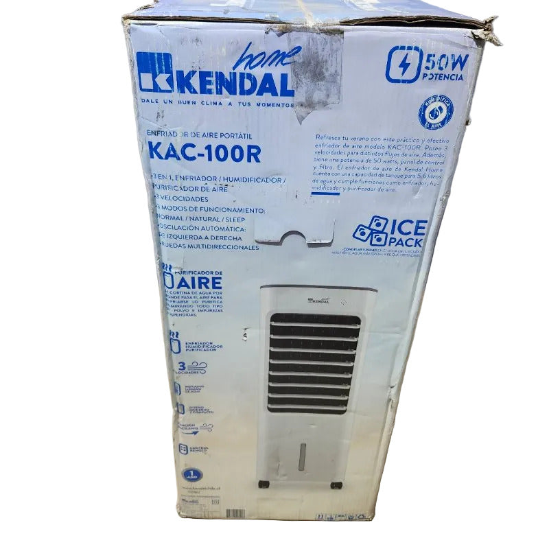 Enfriador de Aire Portátil Kendal KAC-100R con Ventilador de 50W