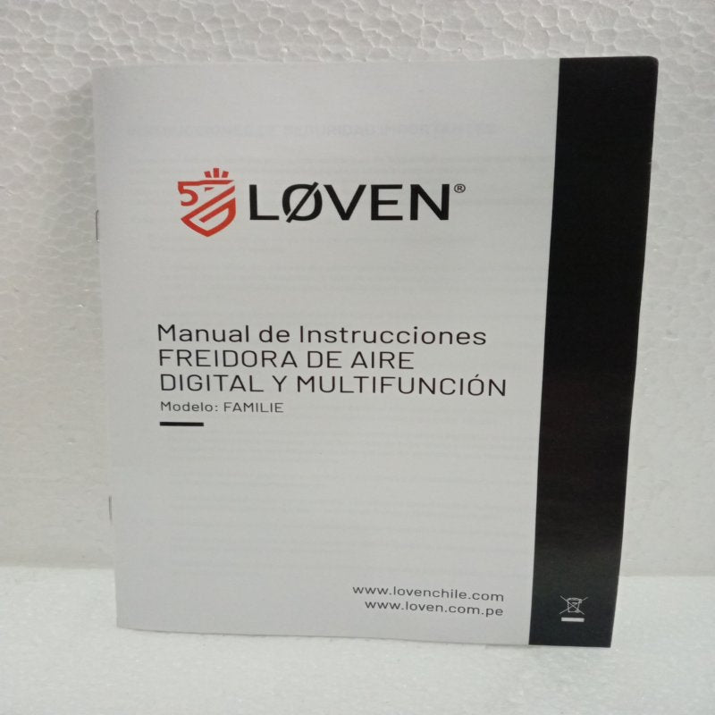 Freidora de Aire Loven Familie 8 Litros Acero Inoxidable