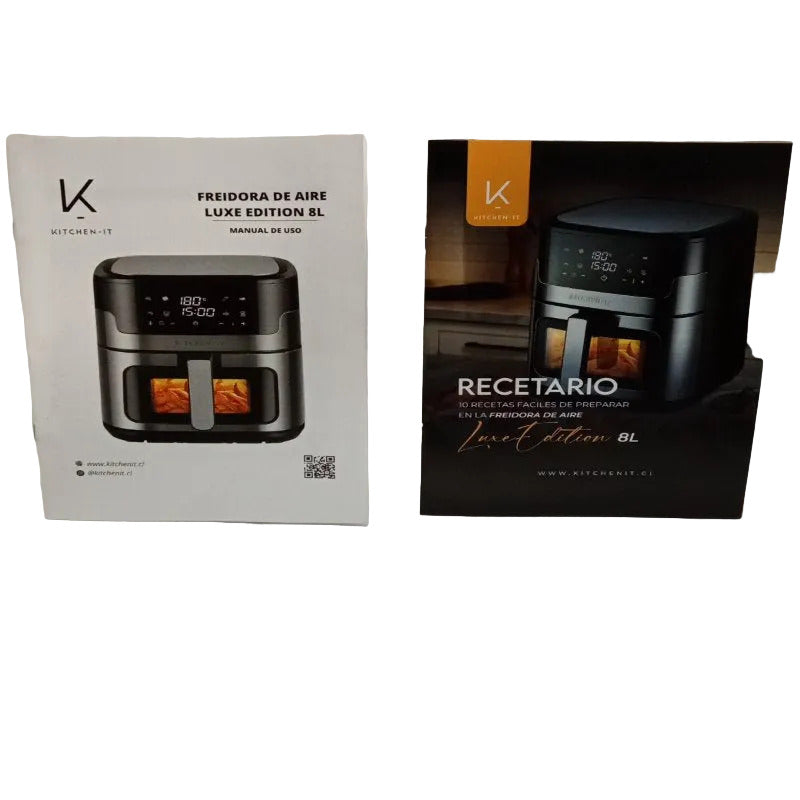 Freidora de Aire Kitchen-it Luxe Acero Inoxidable 8 Litros