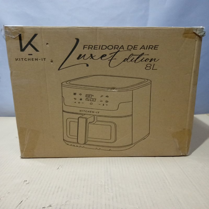 Freidora de Aire Kitchen-it Luxe Acero Inoxidable 8 Litros