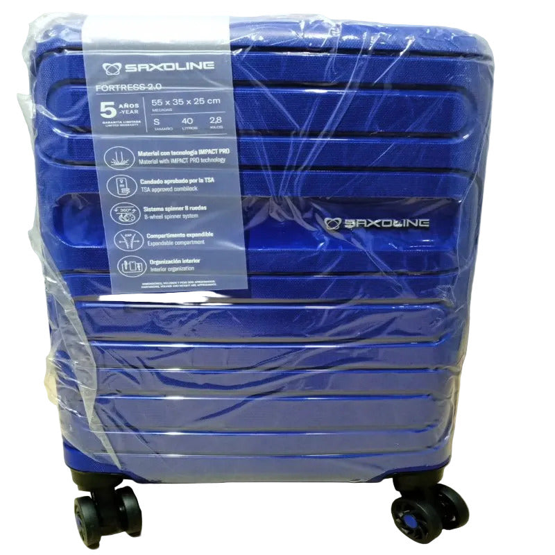 Maleta Rígida de Cabina Fortress Saxoline 55x35x25 cm Azul 2.8 kg 40 Litros