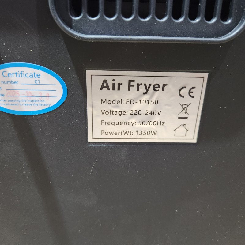 Freidora de Aire Automática Multifuncional Air Fryer FD-1015B Negro