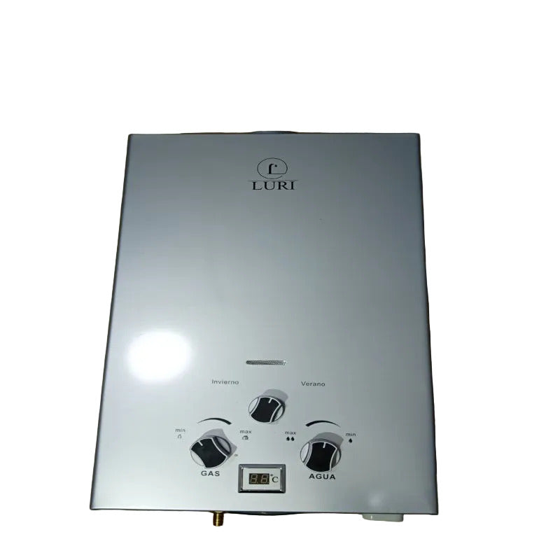 Calefón a Gas Licuado LPG Luri XHBS02 Plata 10 Litros