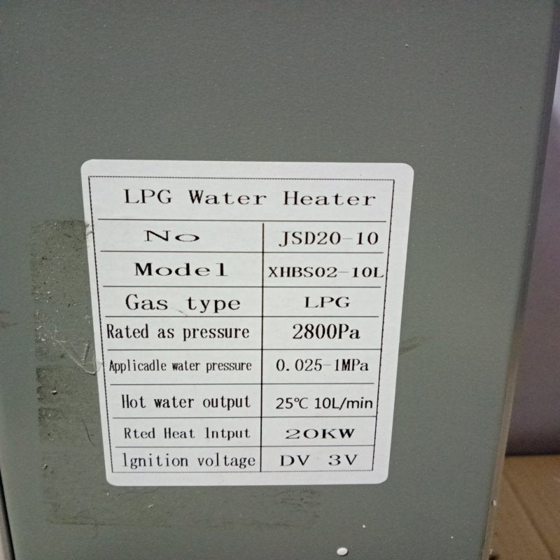 Calefón a Gas Licuado LPG Luri XHBS02 Plata 10 Litros