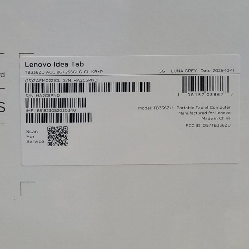 Tablet Lenovo Idea Tab TB336ZU 11 Pulgadas 8GB+256GB + Teclado + Lápiz