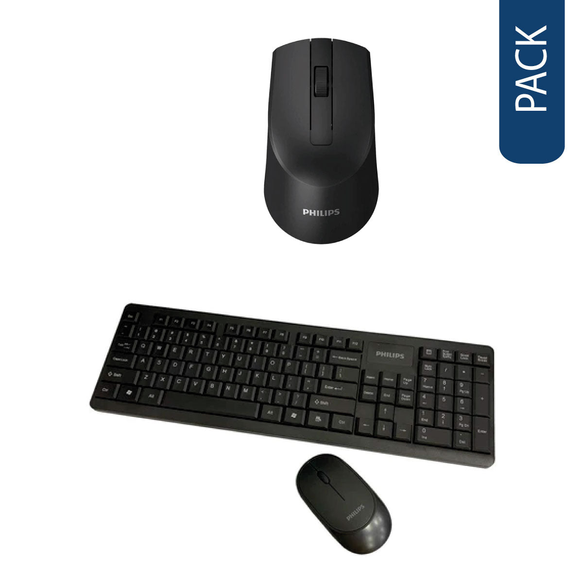 Pack de 2 teclados inalámbrico+mouse philips c314 y mouse inalámbrico m374 [Openbox]