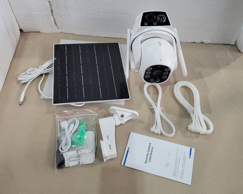 Cámara de Seguridad Dual Lente ATSG Recargable con Panel Solar