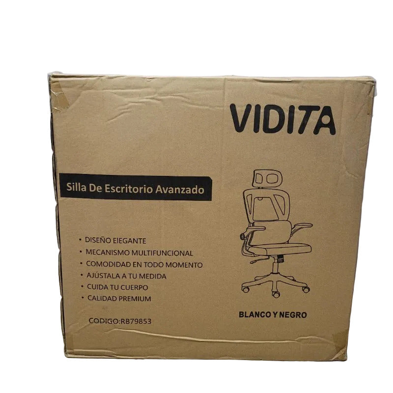 Silla de Escritorio Vidita RBCL25042826 Blanco con Negro