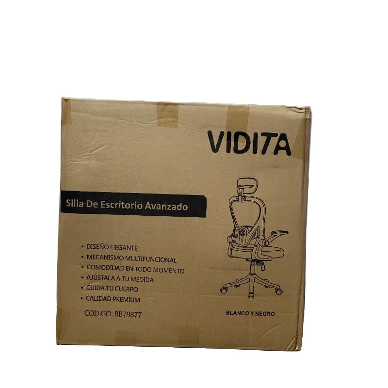 Silla Amia de Escritorio Ergonómica Vidita RBCL25042826, Blanco con Negro