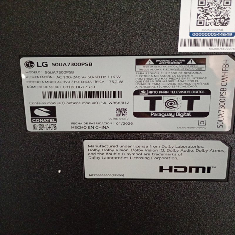 Televisor LG UHD 50UA7300PSB 4K, 50 pulgadas