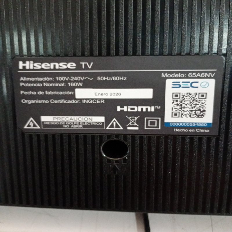 Televisor Hisense LED 65A6NV 4K, 65 pulgadas