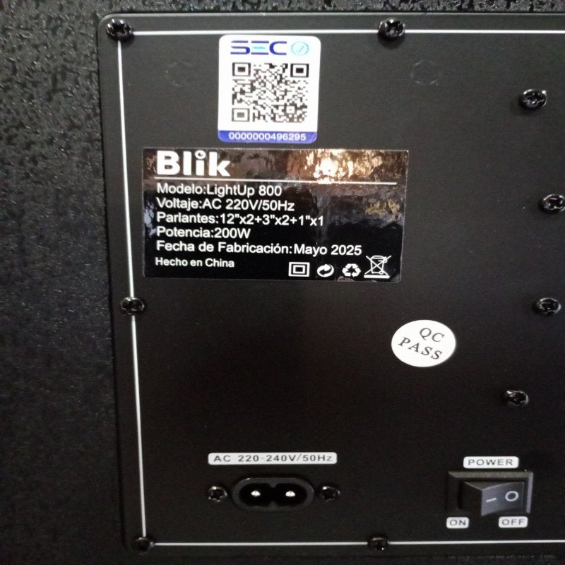 Parlante Bluetooth Blik LightUp 800 200W PMPO