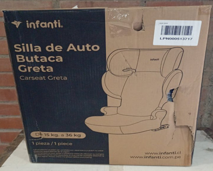 Silla de Auto Butaca Greta Infanti KX103 15 a 36 kg, Gris