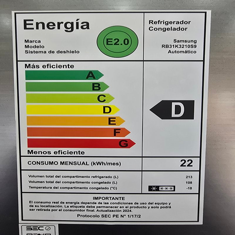 Refrigerador Samsung RB31K3210S9 Silver 321 Litros
