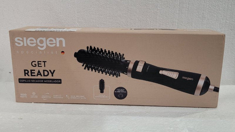 Cepillo Secador Modelador Siegen SG-2805 Get Ready 1000W, Negro