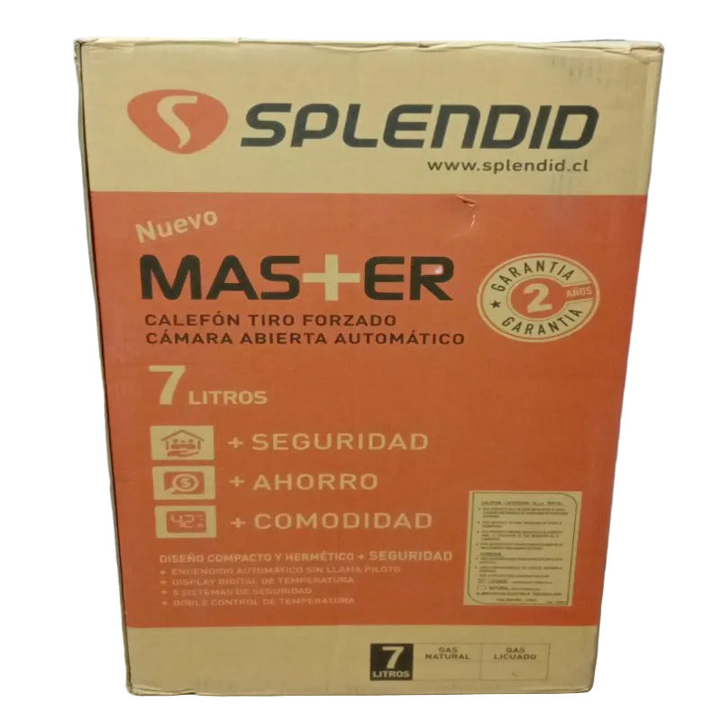 Calefont Tiro Forzado Splendid MVG-TFI 7 Gas Licuado 7 Litros Automático