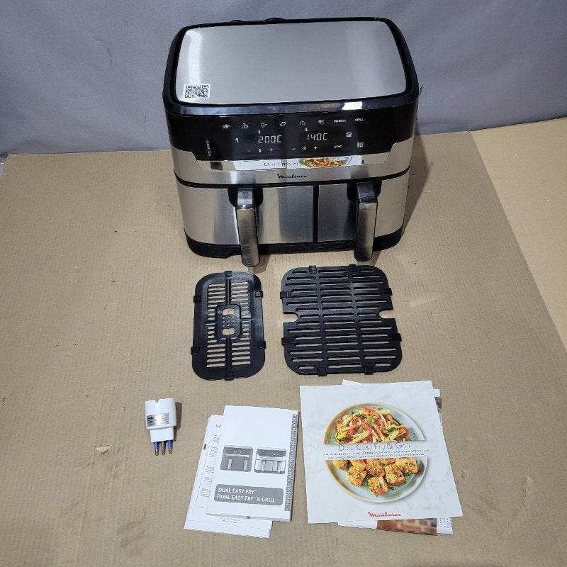 Freidora de Aire Moulinex Easy Fry Grill Digital Dual Inox 8.3 Litros