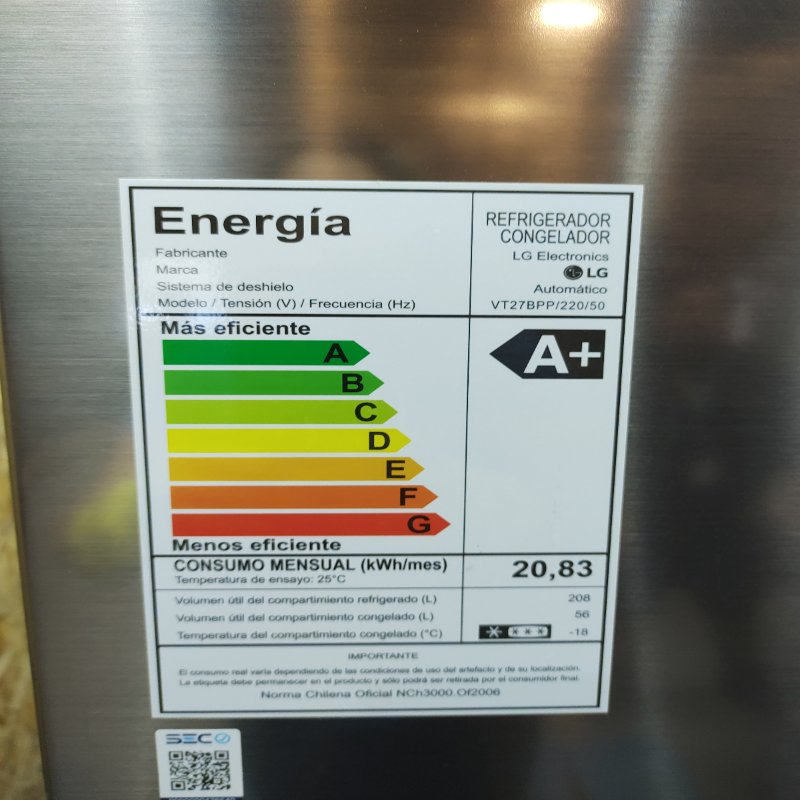 Refrigerador LG No Frost Top Freezer VT27BPP Smart Inverter 264 Lts