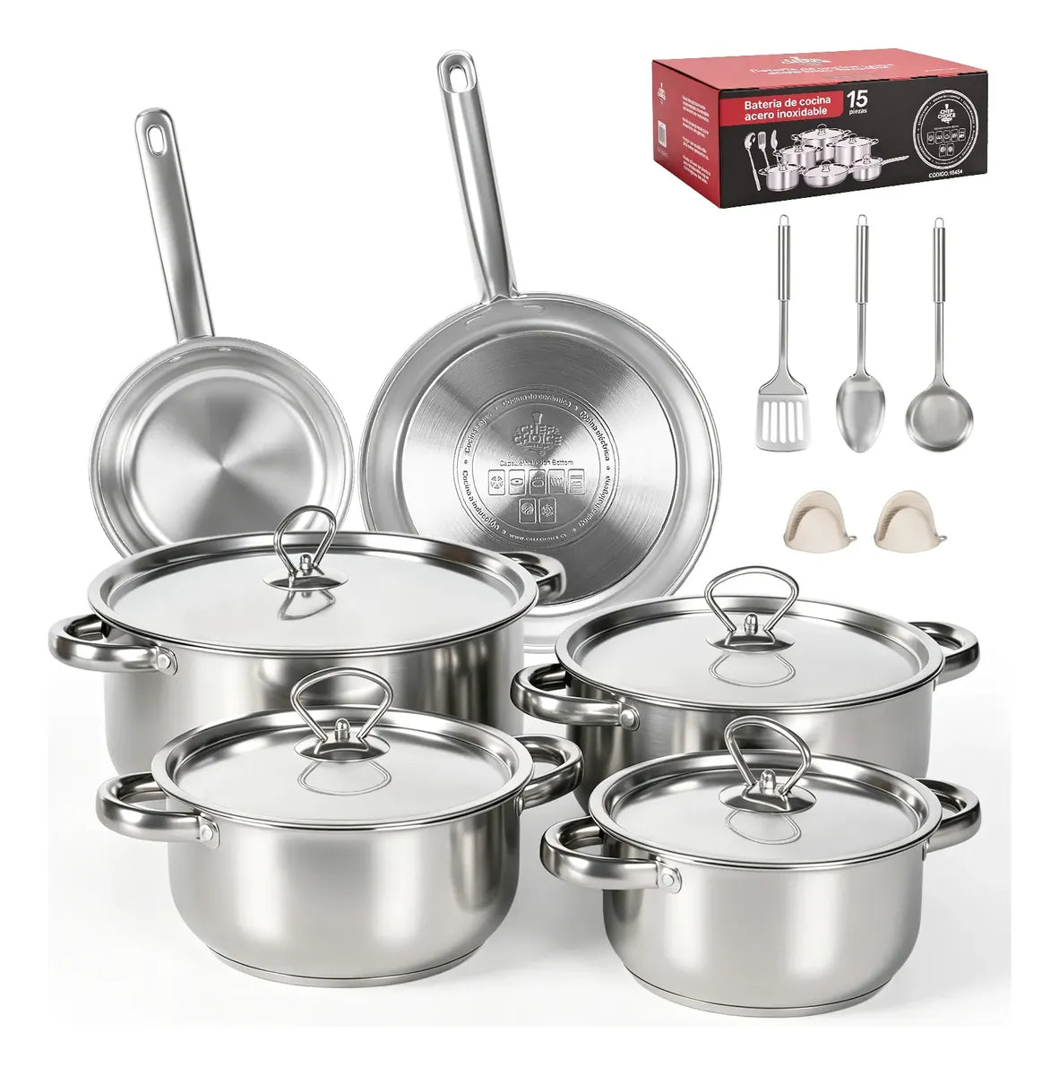 Juego de Batería de Cocina Chef Choice RBCL25112726 Inoxidable 15 Piezas