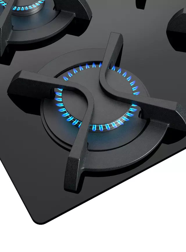 Encimera Cristal Gas Butano 4 Platos Teka Gbc 64003 Kbb Negro
