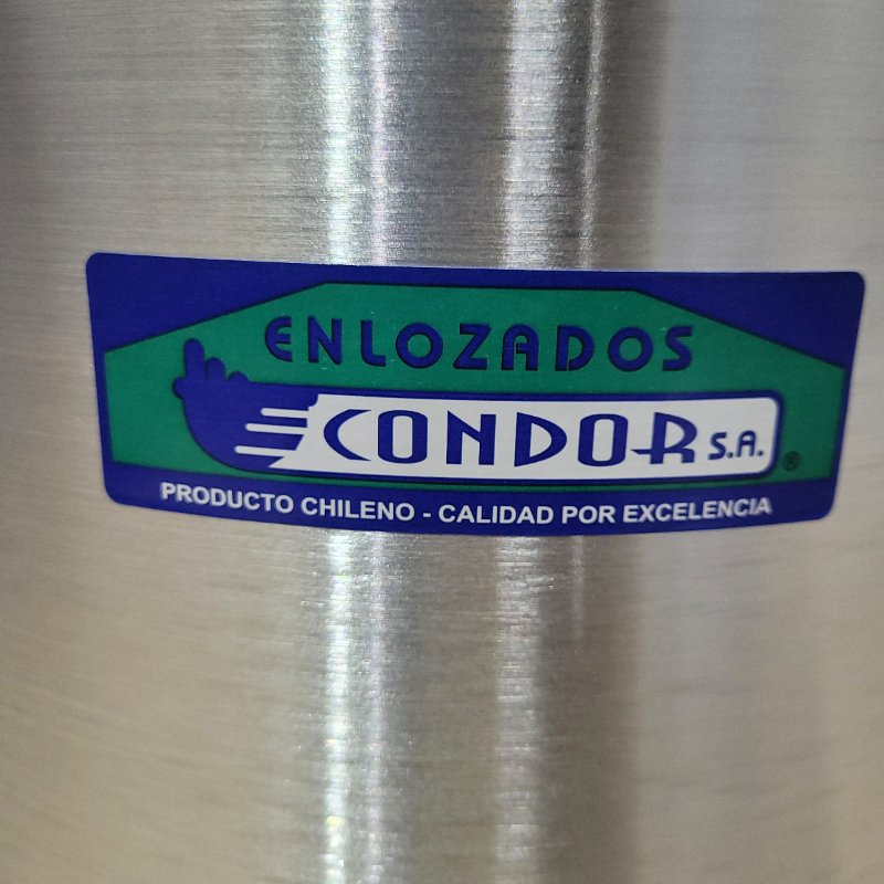 Fondo Hotel Aluminio Condor 84 cm 30 Litros, Plateado
