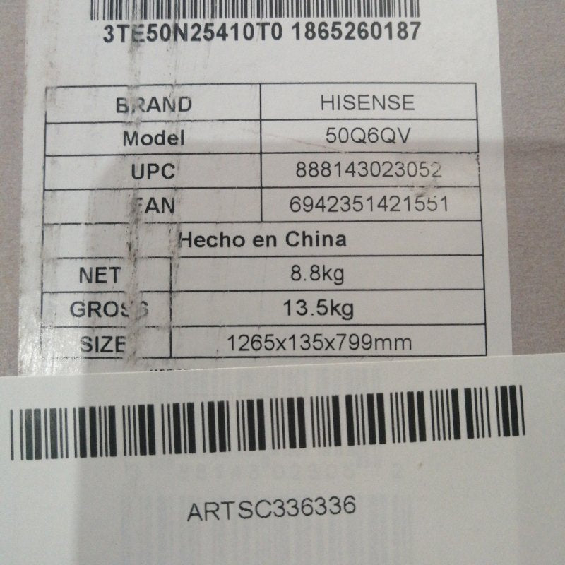 Smart TV QLED Hisense 50Q6QV 50 Pulgadas