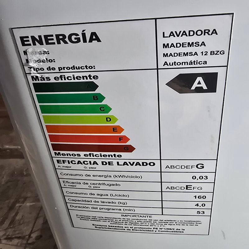 Lavadora Automática Mademsa 12 BZG 12 kilos