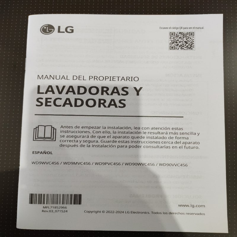 Lavadora-Secadora Frontal LG WD9MVC4S6 9 kg Lavado / 5 kg Secado