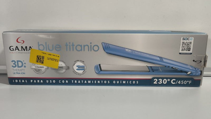 Plancha de Cabello Gama Elegance 3D Therapy Ultra Ion Blue Titanio - 230 °C / 450 °F