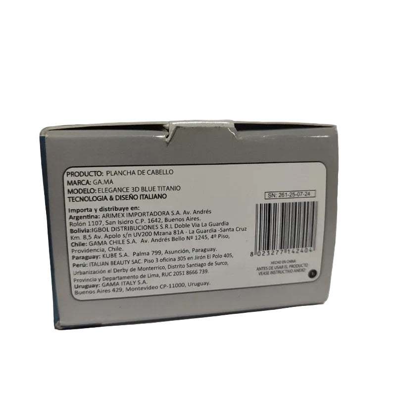 Plancha de Cabello Gama Elegance 3D Therapy Ultra Ion Blue Titanio - 230 °C / 450 °F