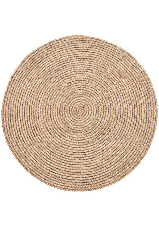 ALFOMBRA REDONDA BAZHARS JUTE NAV BK 625 GRIS NATURAL 150X150CM