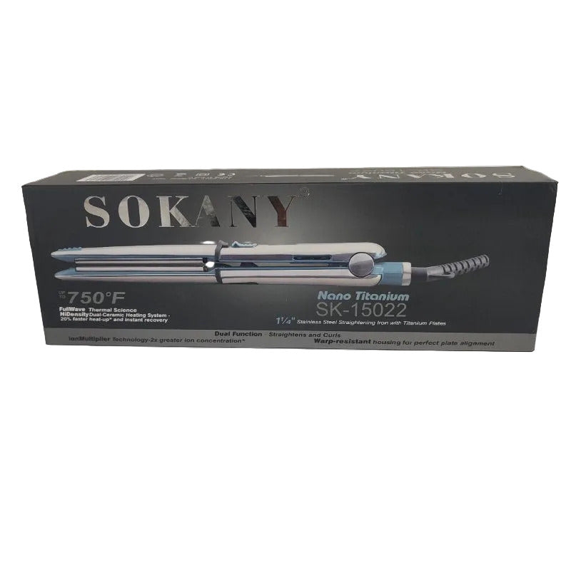 Plancha de Pelo Sokany CS-608 Nano Titanium 750°F 1 1/4 Pulgadas 50W 110-240V