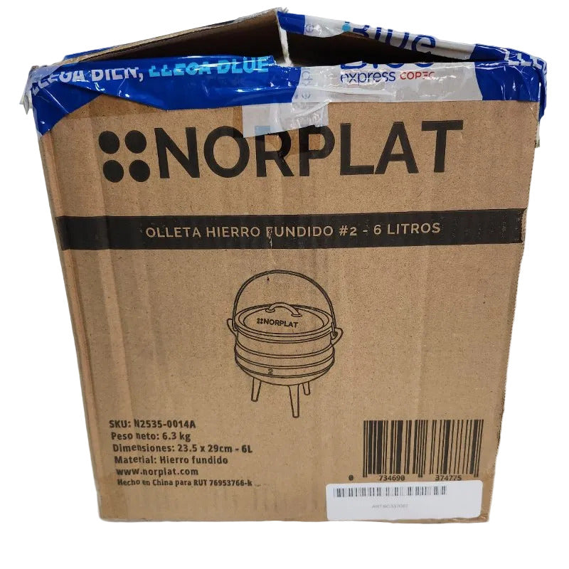 Olla de Hierro Fundido Norplat #2 6 Litros 23.5x29 cm