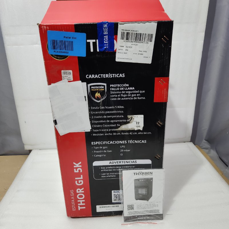 Estufa a Gas Licuado Thorben Elektro THOR GL 5K Black 5 Kilos