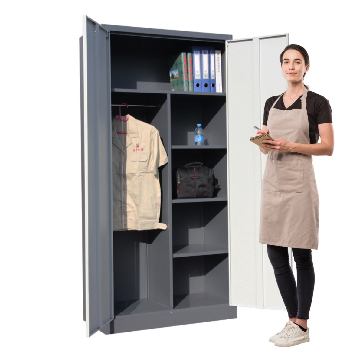 Armario de Acero 2 Cuerpos 2 Puertas Prochef JD3-T009-2 90x40x185 cm