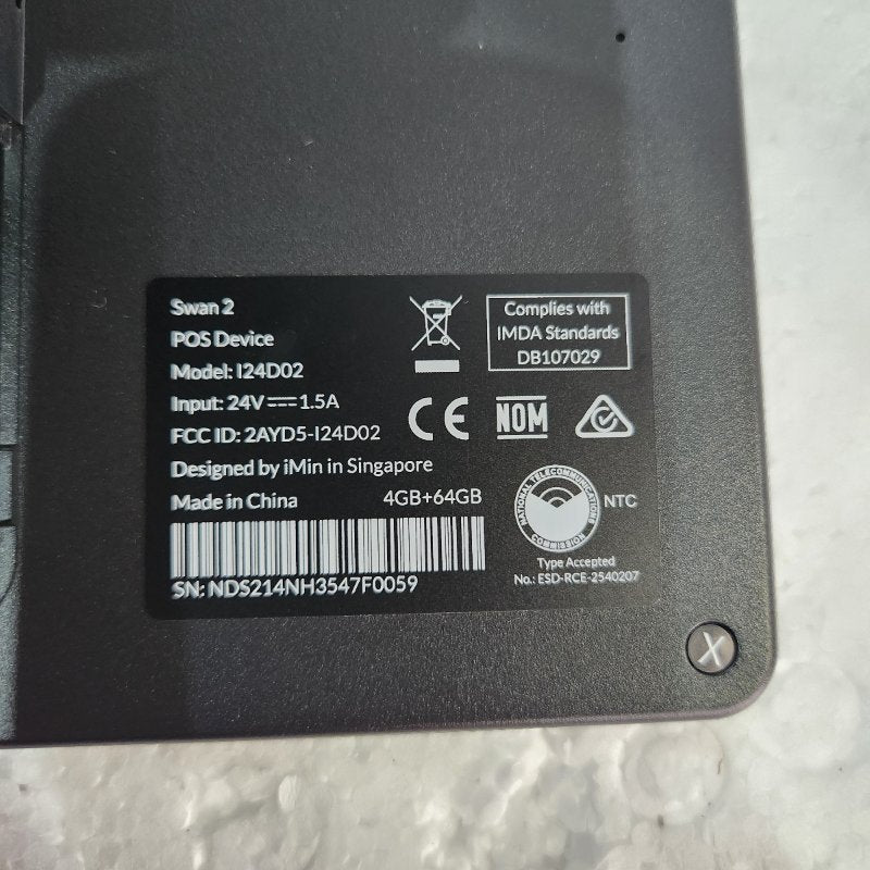 Monitor POS Swan 2 + Pantalla Táctil IMIN I24D02 4GB/64GB