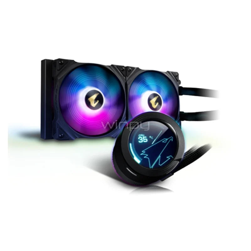 Refrigeración Liquida Aorus Waterforce X 280, Lcd Circular, Rgb Fusion 2.0, Gigabyte Aorus Liquid Cooler Negro