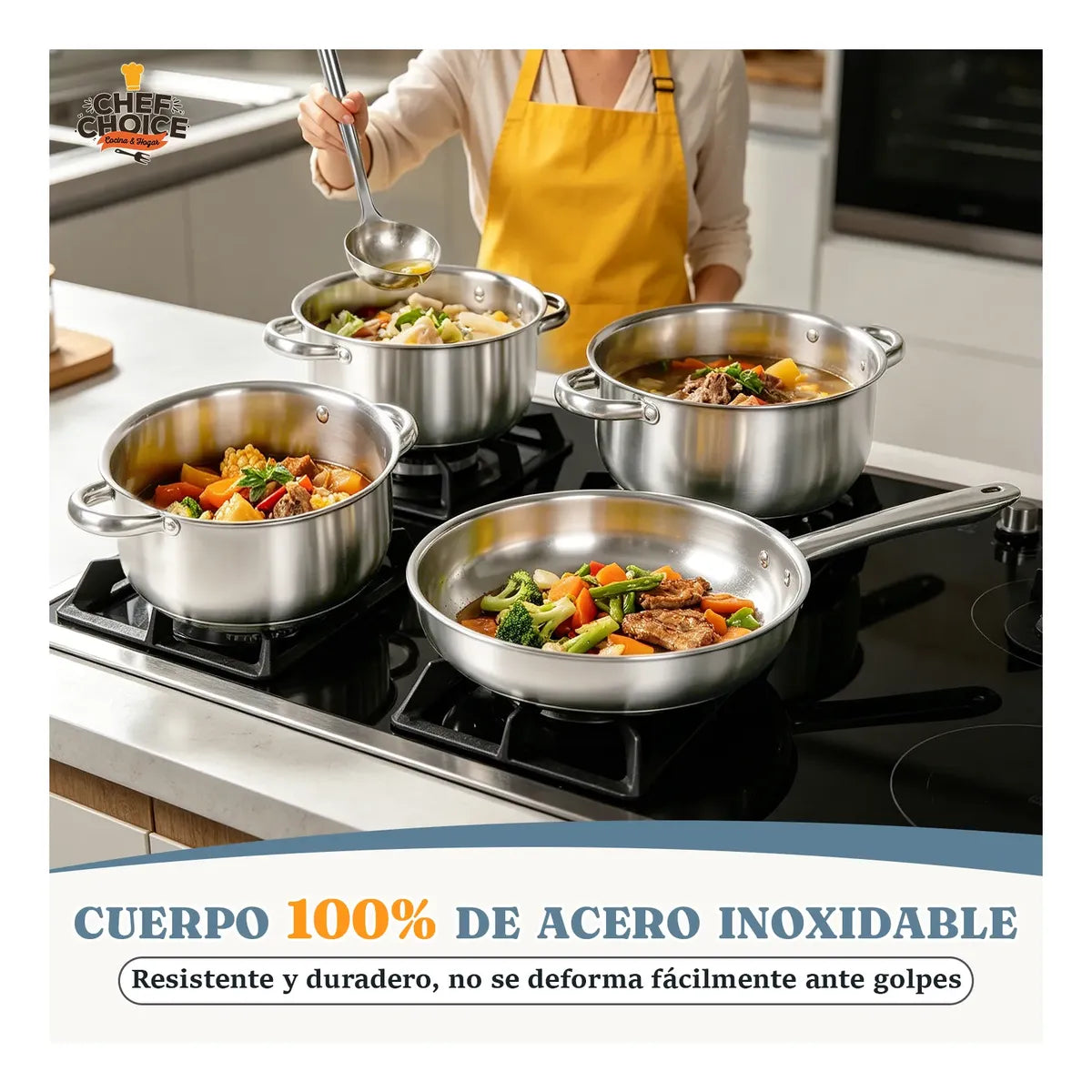 Juego de Batería de Cocina Chef Choice RBCL25112726 Inoxidable 15 Piezas